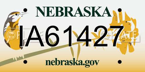 IA61427 Nebraska License Plate