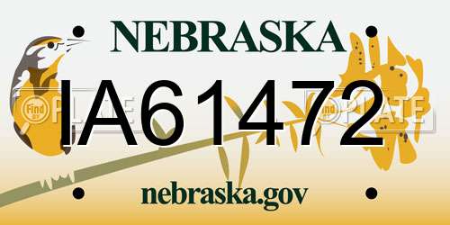 IA61472 Nebraska License Plate