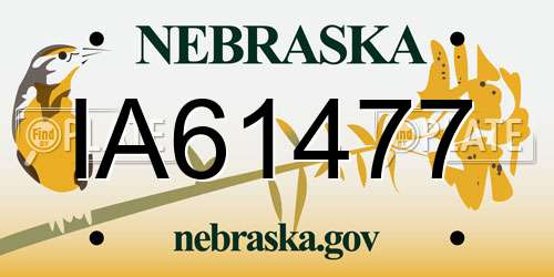 IA61477 Nebraska License Plate