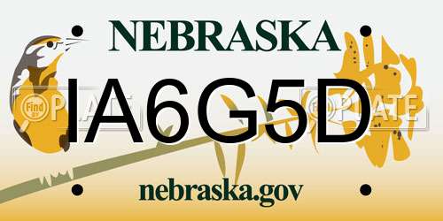 IA6G5D Nebraska License Plate