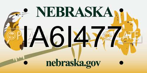 IA6I477 Nebraska License Plate