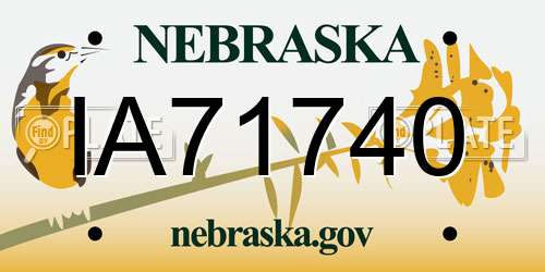 IA71740 Nebraska License Plate