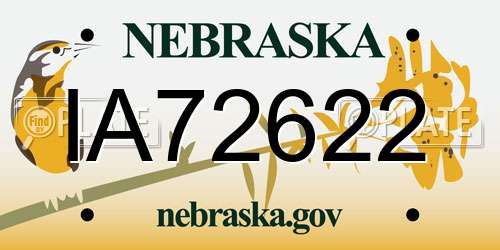 IA72622 Nebraska License Plate