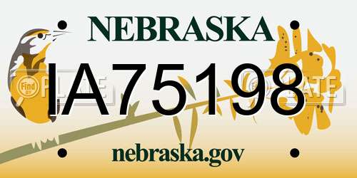 IA75198 Nebraska License Plate
