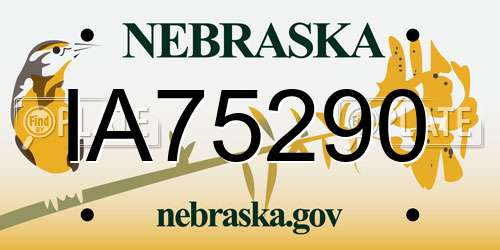 IA75290 Nebraska License Plate