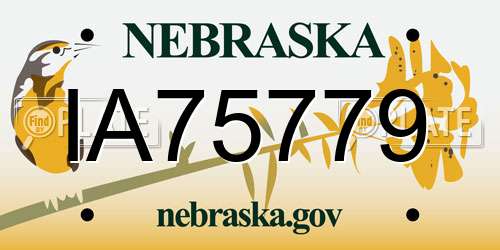 IA75779 Nebraska License Plate