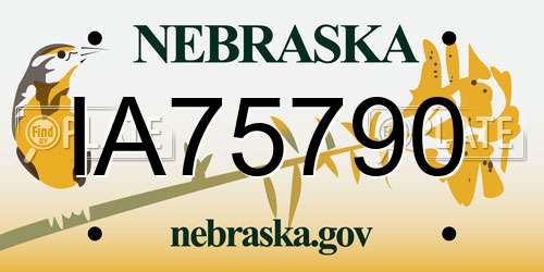 IA75790 Nebraska License Plate