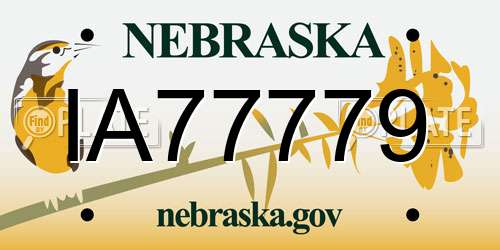 IA77779 Nebraska License Plate