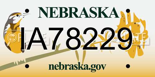 IA78229 Nebraska License Plate