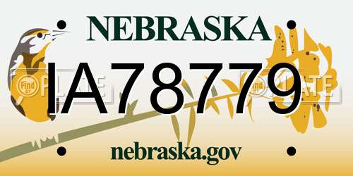 IA78779 Nebraska License Plate