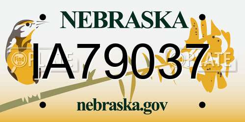 IA79037 Nebraska License Plate