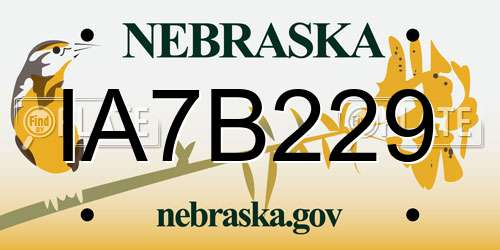 IA7B229 Nebraska License Plate