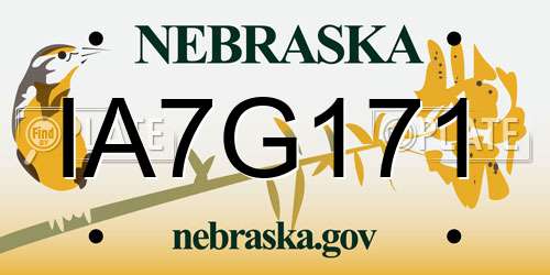 IA7G171 Nebraska License Plate