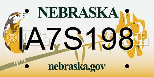 IA7S198 Nebraska License Plate