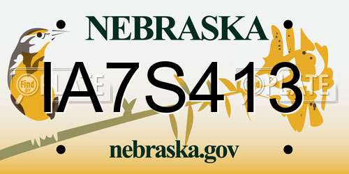 IA7S413 Nebraska License Plate