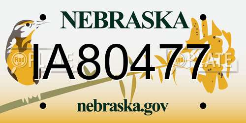 IA80477 Nebraska License Plate