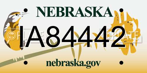 IA84442 Nebraska License Plate