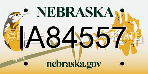 IA84557 Nebraska License Plate