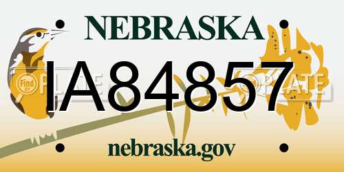 IA84857 Nebraska License Plate