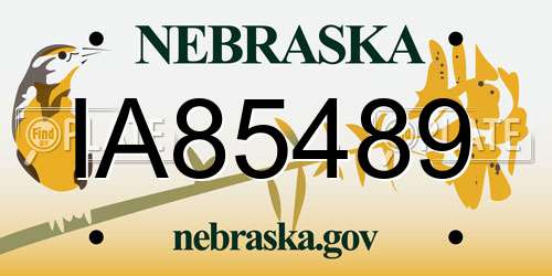 IA85489 Nebraska License Plate
