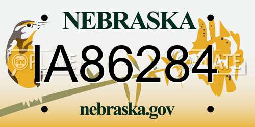 IA86284 Nebraska License Plate