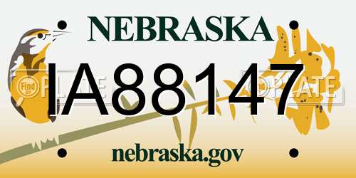 IA88147 Nebraska License Plate