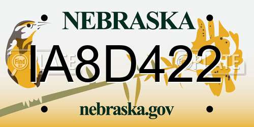 IA8D422 Nebraska License Plate