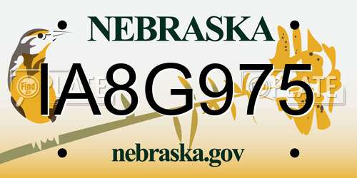 IA8G975 Nebraska License Plate
