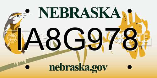 IA8G978 Nebraska License Plate