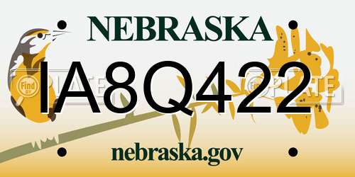 IA8Q422 Nebraska License Plate
