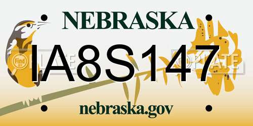 IA8S147 Nebraska License Plate