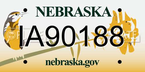 IA90188 Nebraska License Plate