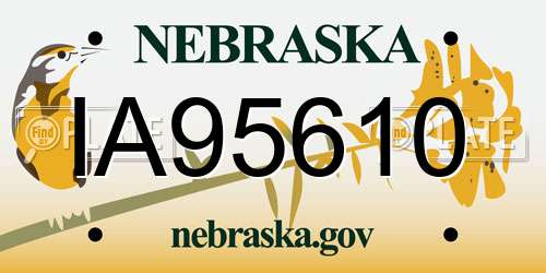 IA95610 Nebraska License Plate