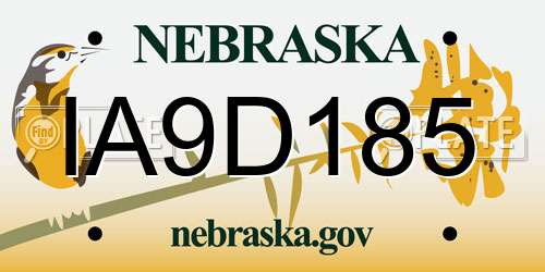 IA9D185 Nebraska License Plate