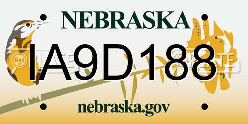 IA9D188 Nebraska License Plate