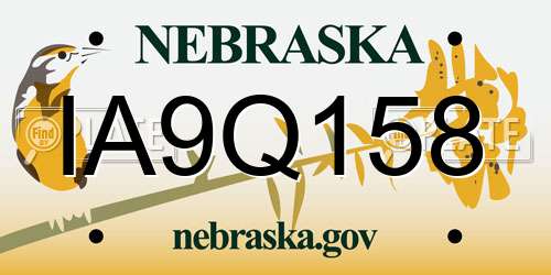 IA9Q158 Nebraska License Plate
