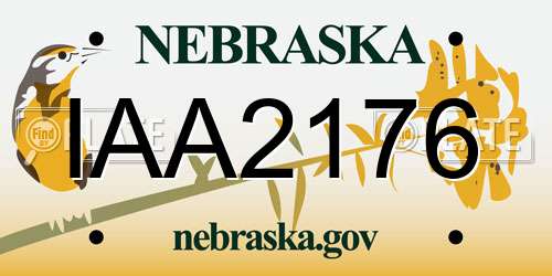 IAA2176 Nebraska License Plate
