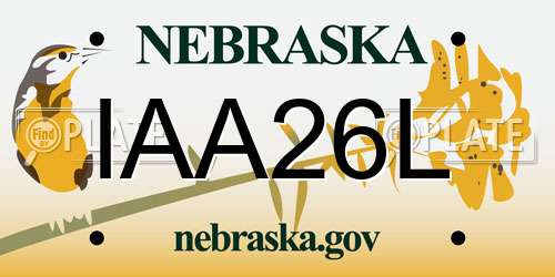 IAA26L Nebraska License Plate