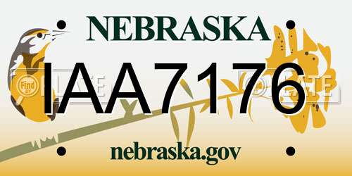 IAA7176 Nebraska License Plate