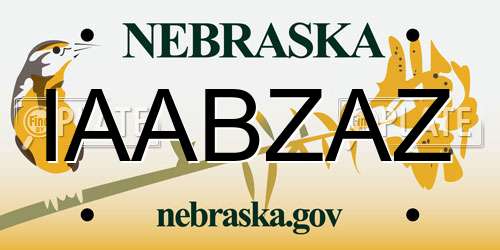 IAABZAZ Nebraska License Plate