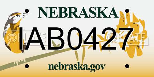 IAB0427 Nebraska License Plate