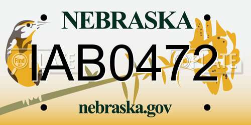 IAB0472 Nebraska License Plate