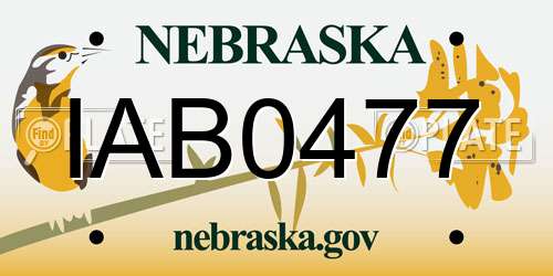 IAB0477 Nebraska License Plate