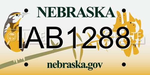 IAB1288 Nebraska License Plate