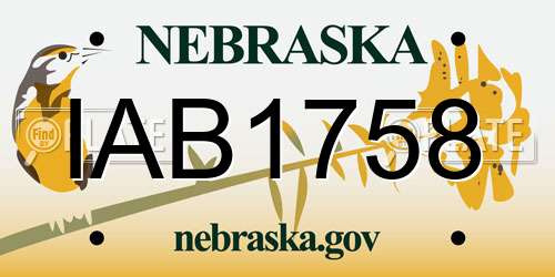 IAB1758 Nebraska License Plate