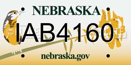 IAB4160 Nebraska License Plate