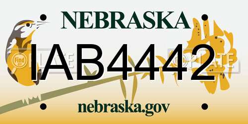 IAB4442 Nebraska License Plate
