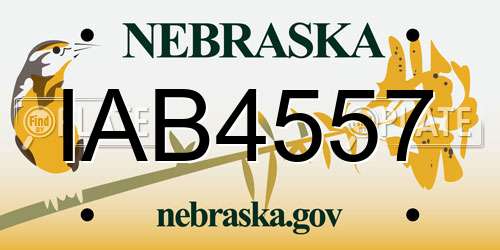 IAB4557 Nebraska License Plate