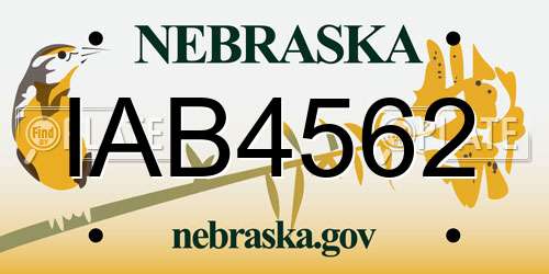 IAB4562 Nebraska License Plate