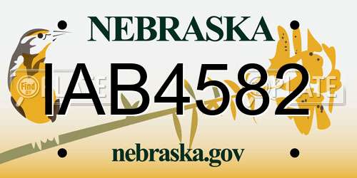 IAB4582 Nebraska License Plate